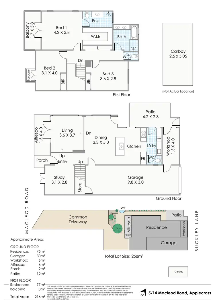 Floorplan of Homely townhouse listing, Unit 5/14 Macleod Rd, Applecross WA 6153