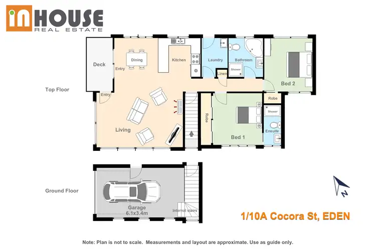 Floorplan of Homely semi-detached listing, Unit 1/10A Cocora St, Eden NSW 2551