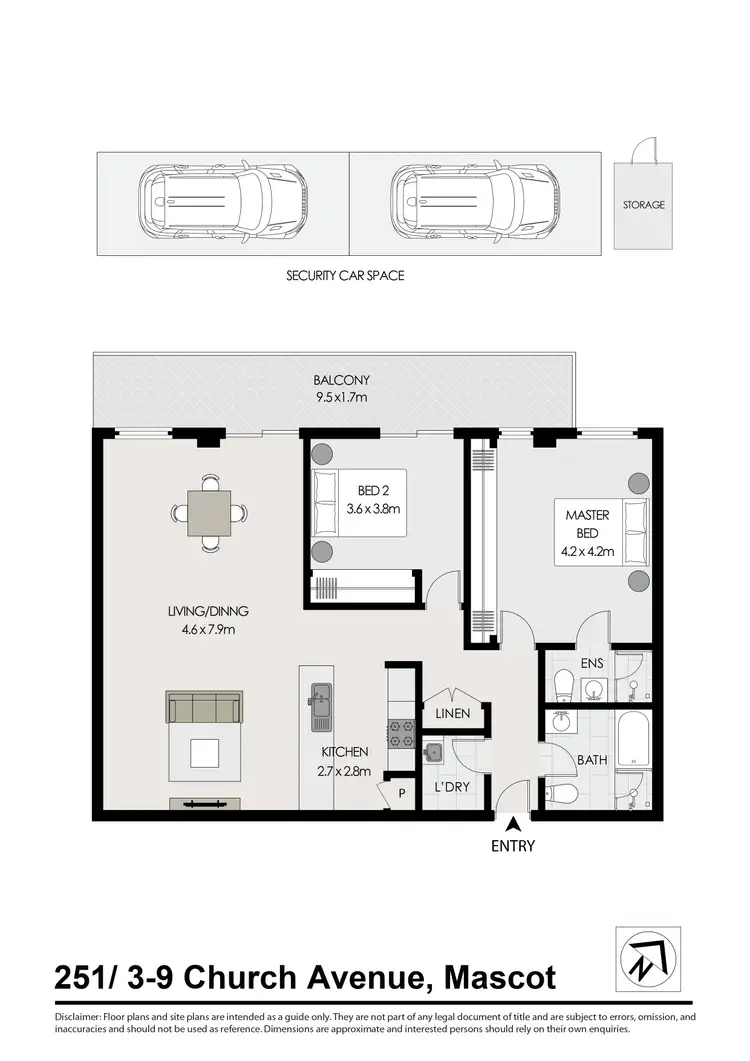 Floorplan of Homely apartment listing, 251/3-9 Church Ave, Mascot NSW 2020