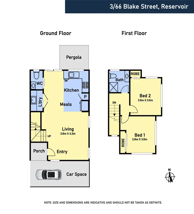 Floorplan of Homely townhouse listing, Unit 3/66 Blake St, Reservoir VIC 3073