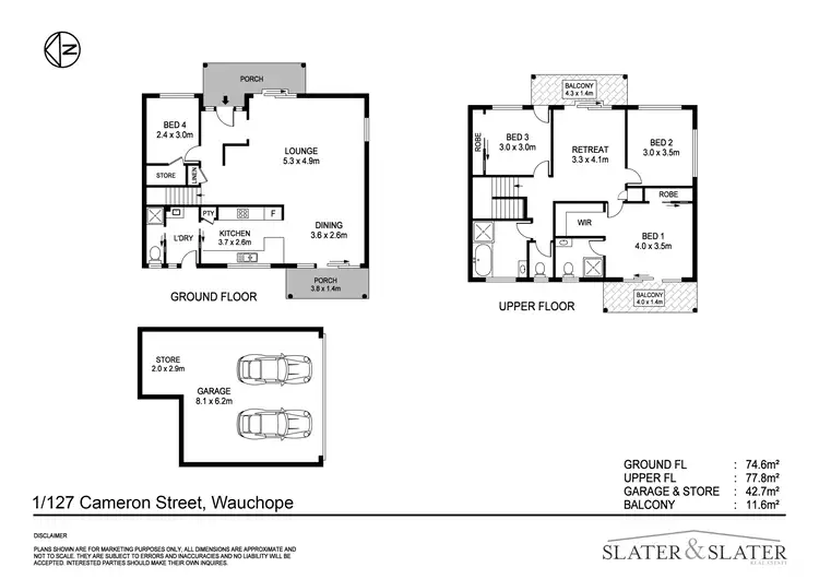 Floorplan of Homely townhouse listing, 1/127-129 Cameron St, Wauchope NSW 2446