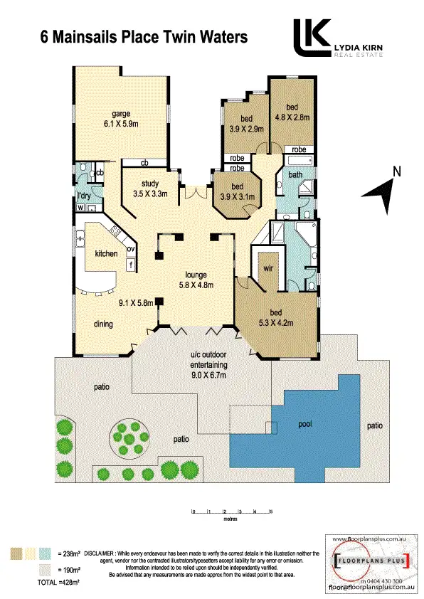 Floorplan of Homely house listing, 6 Mainsail Pl, Twin Waters QLD 4564