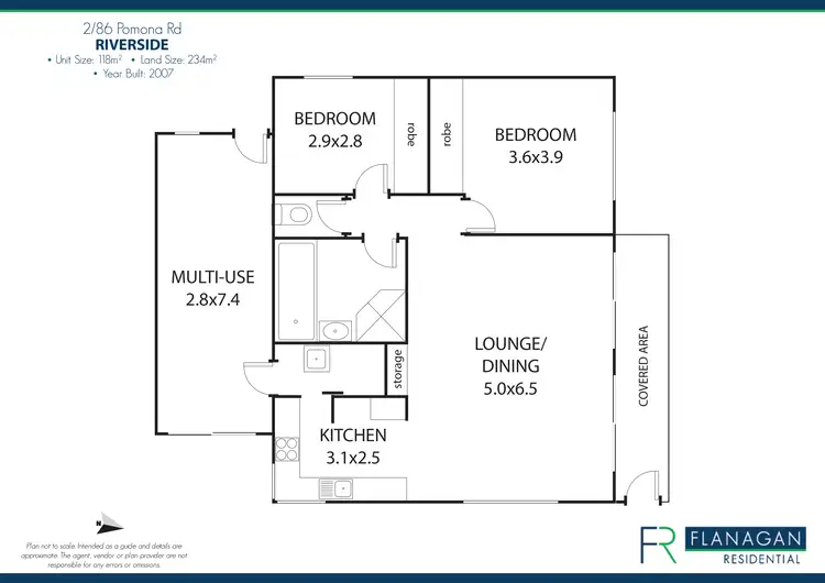 Floorplan of Homely unit listing, Unit 2/86 Pomona Rd, Riverside TAS 7250