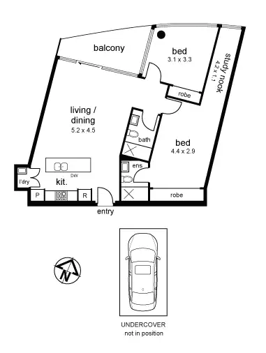 Floorplan of Homely apartment listing, Unit 813/480 Riversdale Rd, Hawthorn East VIC 3123