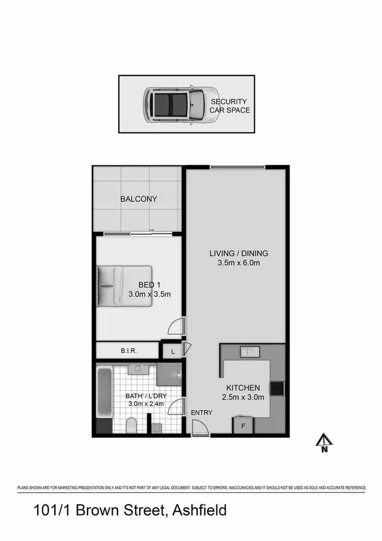 Floorplan of Homely apartment listing, 101/1 Brown Street, Ashfield NSW 2131