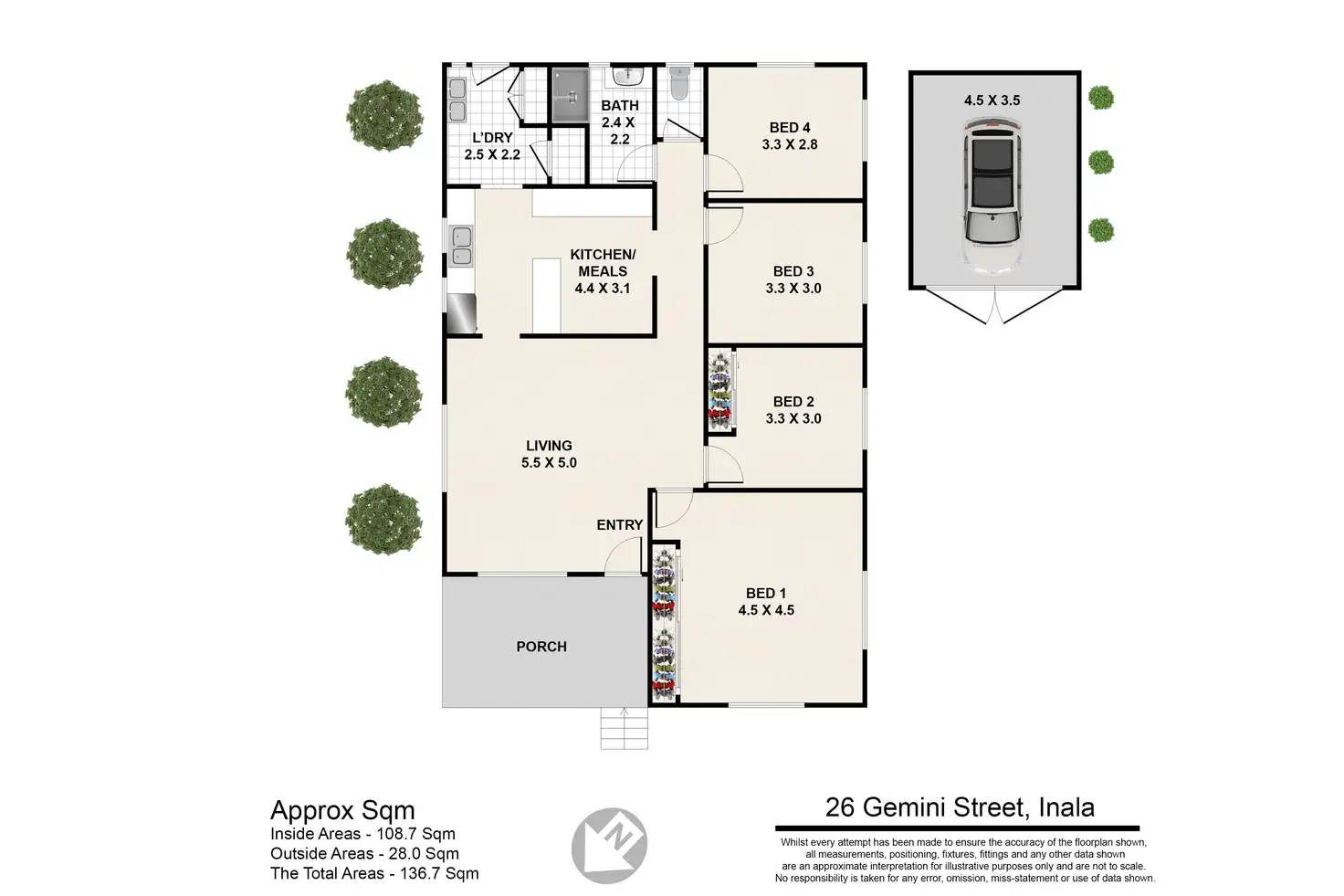 Floorplan of Homely house listing, 26 Gemini St, Inala QLD 4077