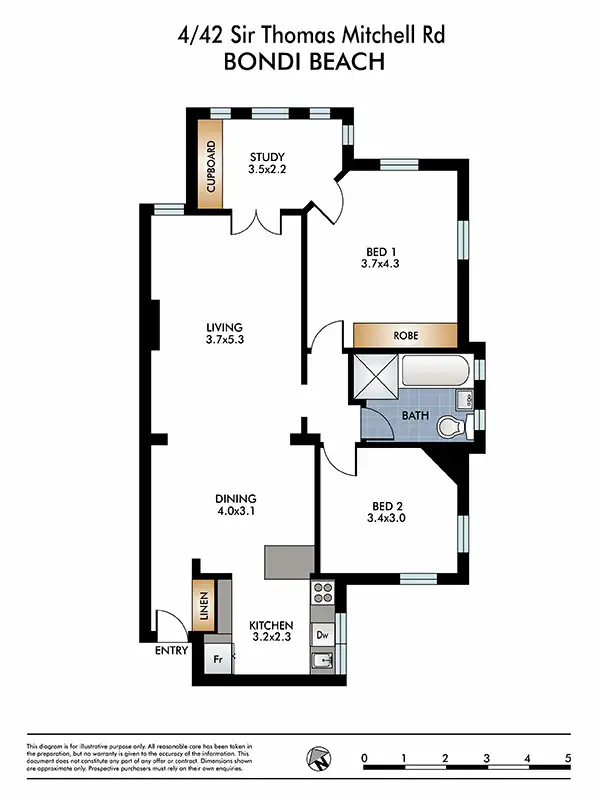 Floorplan of Homely apartment listing, 4/42 Sir Thomas Mitchell Rd, Bondi Beach NSW 2026