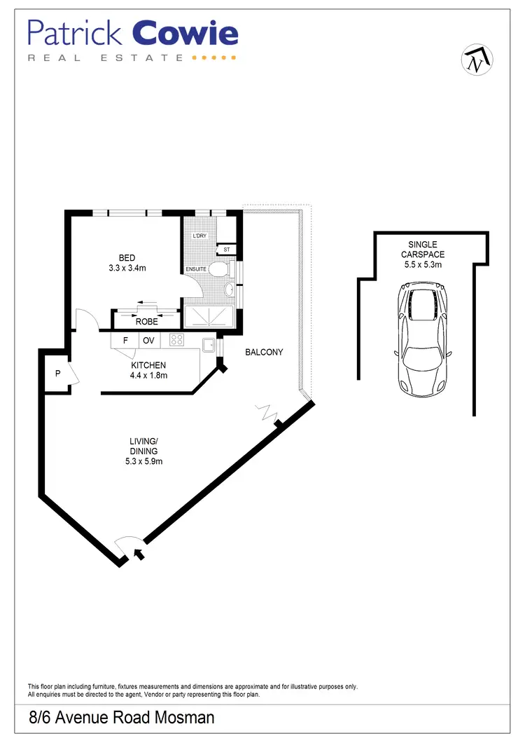 Floorplan of Homely apartment listing, Unit 8/6 Avenue Rd, Mosman NSW 2088