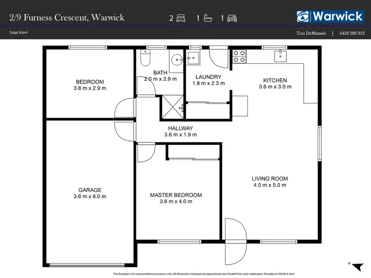 Floorplan of Homely unit listing, Unit 2/9 Furness Cres, Warwick QLD 4370