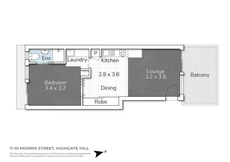 Floorplan of Homely apartment listing, 11/10 Morris Street, Highgate Hill QLD 4101