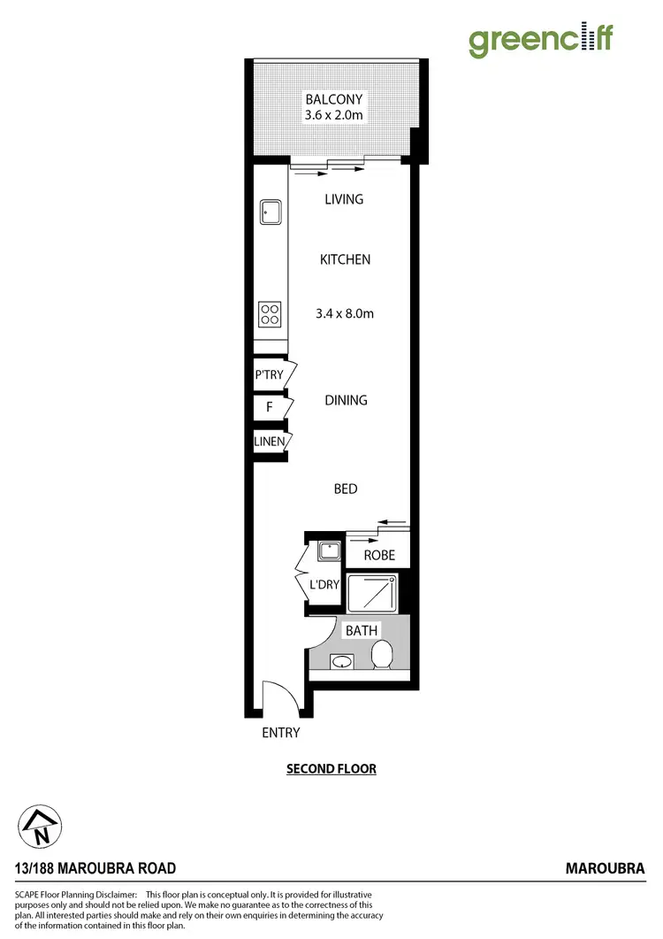 Floorplan of Homely apartment listing, 13/188 Maroubra Rd, Maroubra NSW 2035