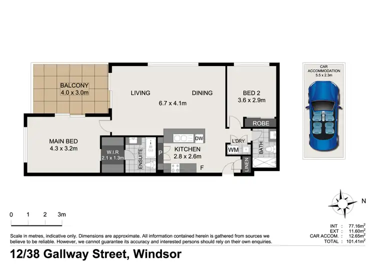 Floorplan of Homely apartment listing, Unit 12/38 Gallway St, Windsor QLD 4030