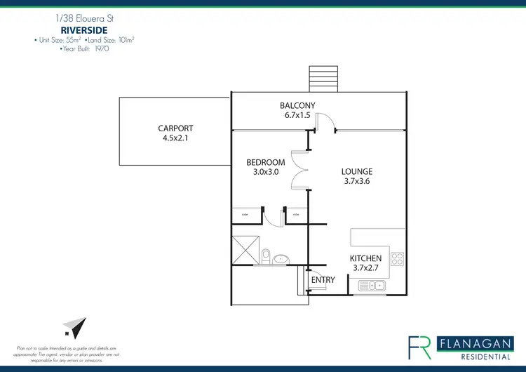 Floorplan of Homely unit listing, Unit 1/38 Elouera St, Riverside TAS 7250