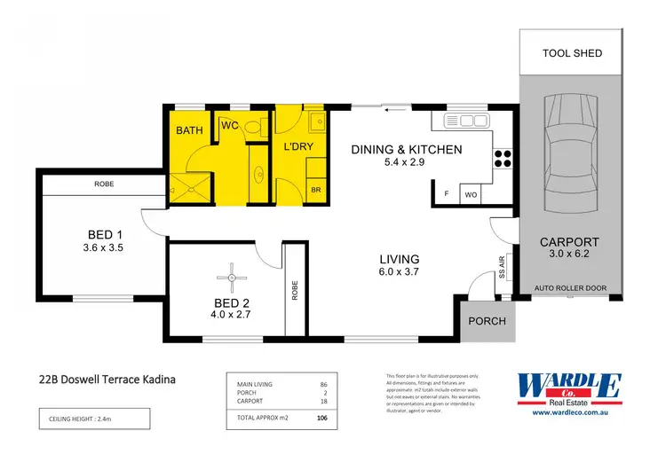 Floorplan of Homely retirement listing, 22B Doswell Tce, Kadina SA 5554