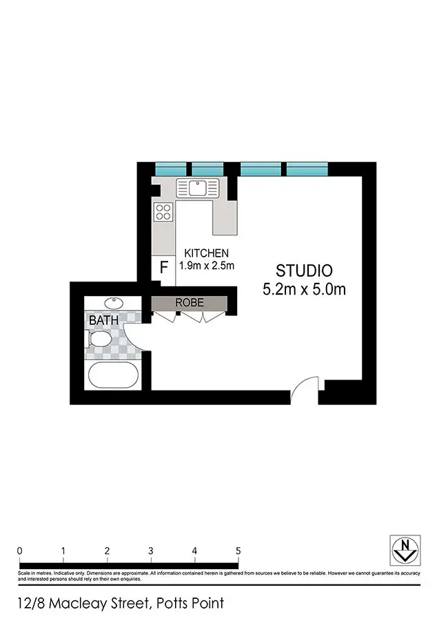 Floorplan of Homely studio listing, Unit 12/8 Macleay St, Potts Point NSW 2011