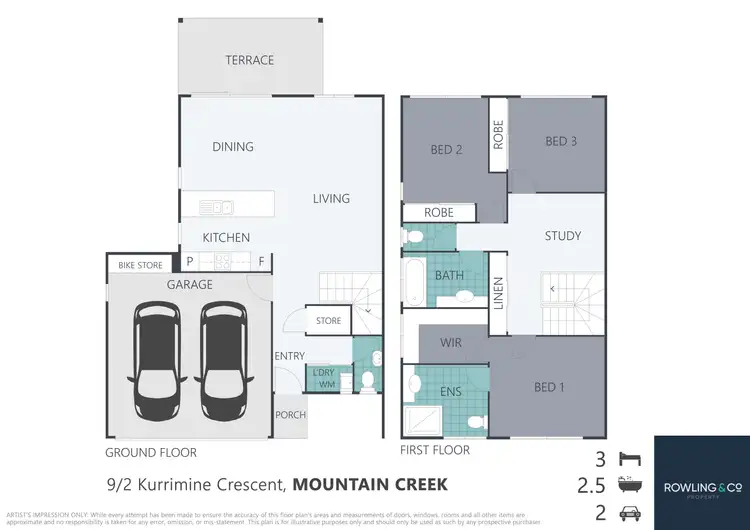 Floorplan of Homely townhouse listing, Unit 9/2-12 Kurrimine Cres, Mountain Creek QLD 4557
