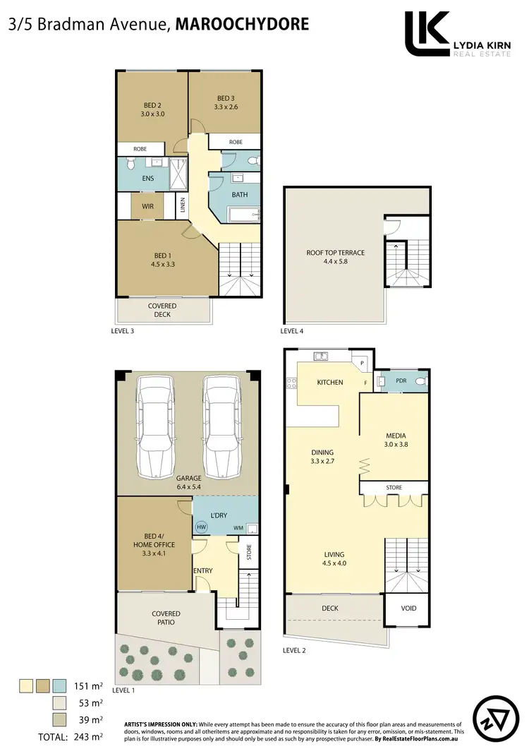 Floorplan of Homely townhouse listing, Unit 4/3-5 Bradman Ave, Maroochydore QLD 4558