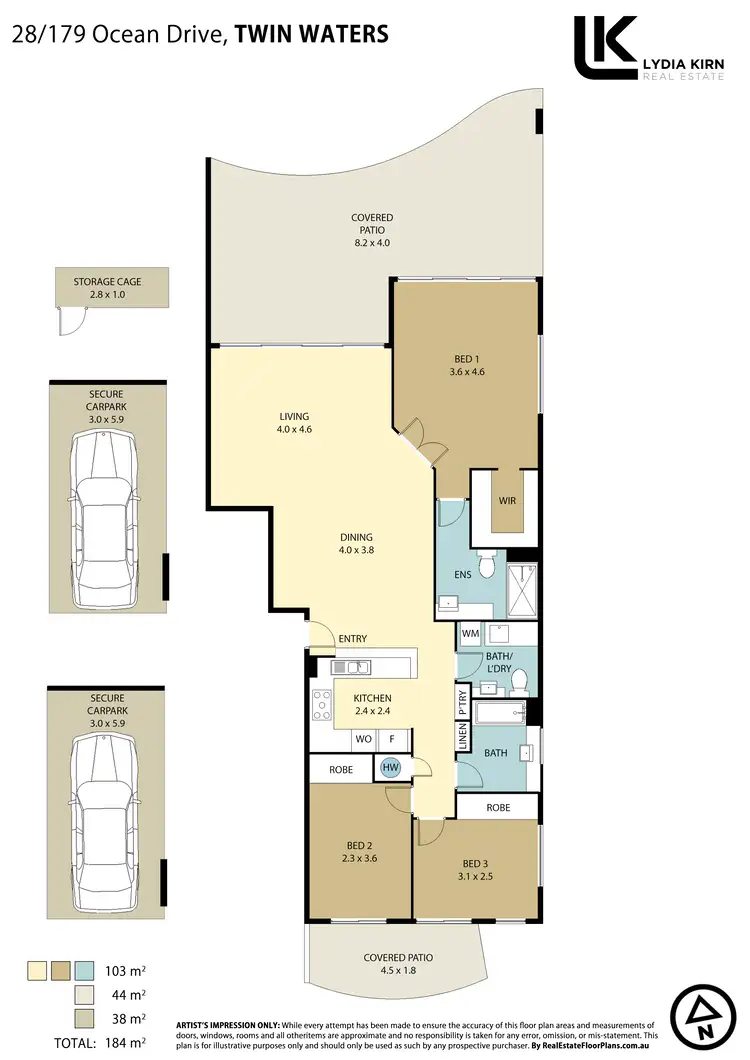 Floorplan of Homely apartment listing, Unit 28/179 Ocean Dr, Twin Waters QLD 4564