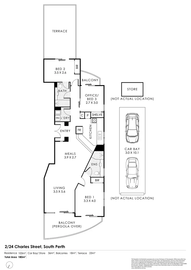 Floorplan of Homely apartment listing, 2/24 Charles Street, South Perth WA 6151