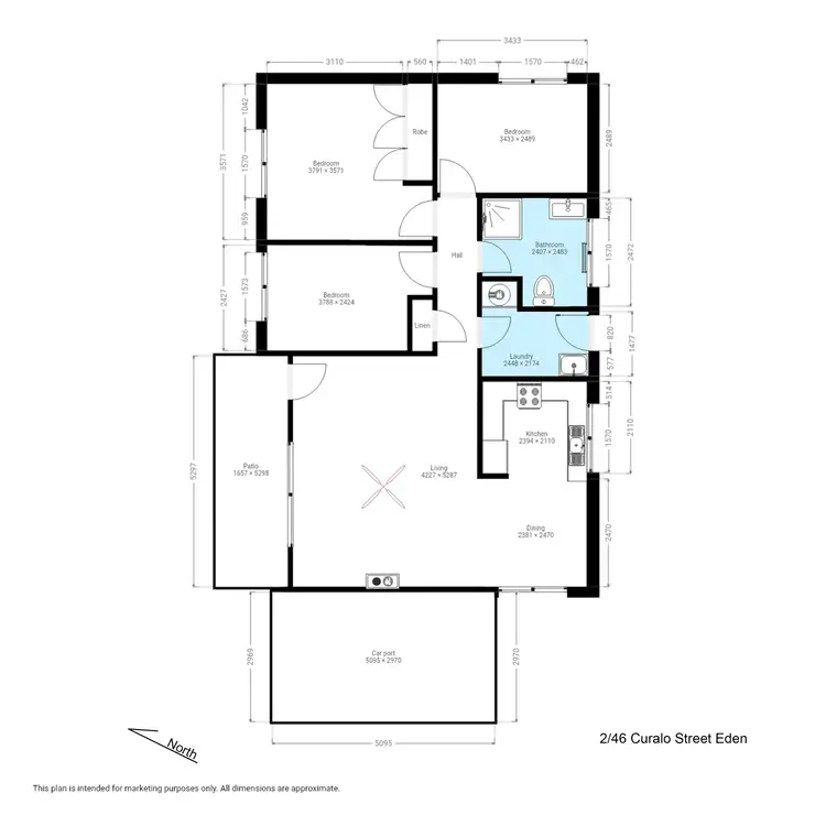 Floorplan of Homely unit listing, Unit 2/46 Curalo St, Eden NSW 2551