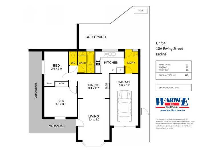 Floorplan of Homely unit listing, Unit 4/10A Ewing St, Kadina SA 5554