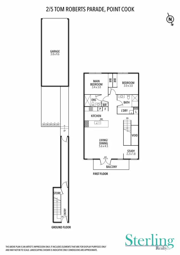 Floorplan of Homely unit listing, 2/5 Tom Roberts Parade, Point Cook VIC 3030