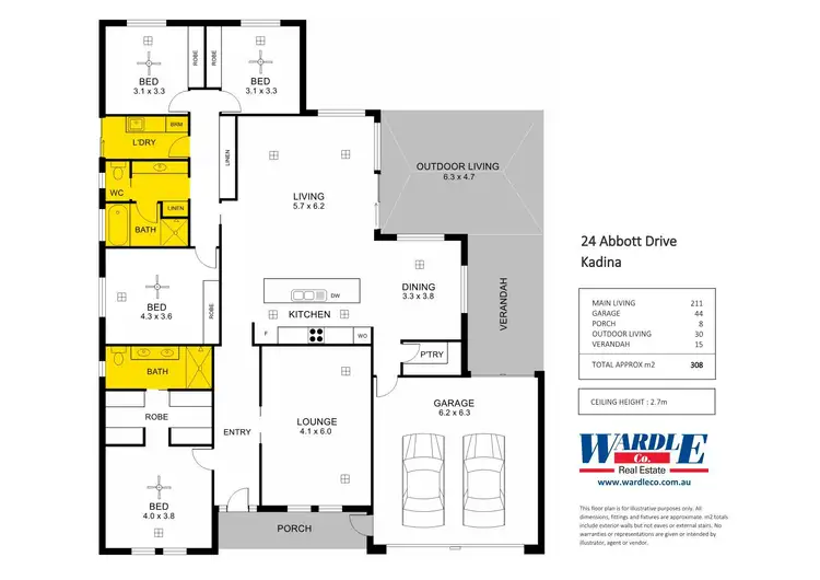Floorplan of Homely house listing, 24 Abbott Dr, Kadina SA 5554