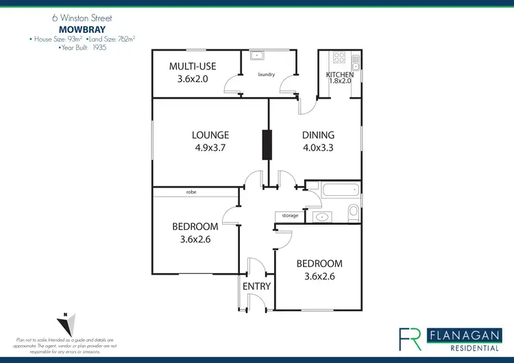 Floorplan of Homely house listing, 6 Winston St, Mowbray TAS 7248