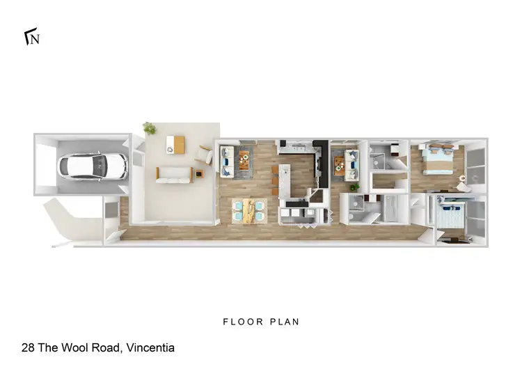 Floorplan of Homely semi-detached listing, 28 The Wool Rd, Vincentia NSW 2540