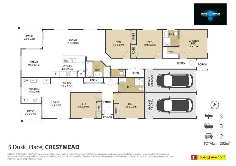 Floorplan of Homely house listing, 5 Dusk Pl, Crestmead QLD 4132