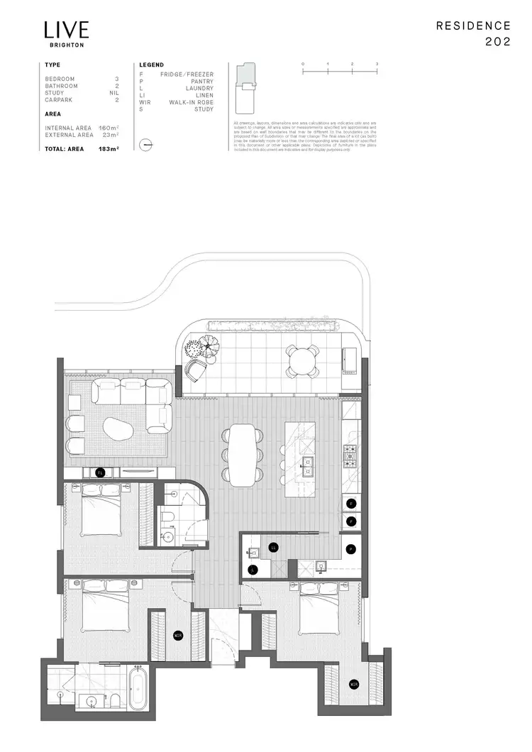 Floorplan of Homely apartment listing, 202/1 Bryson Ave, Brighton VIC 3186