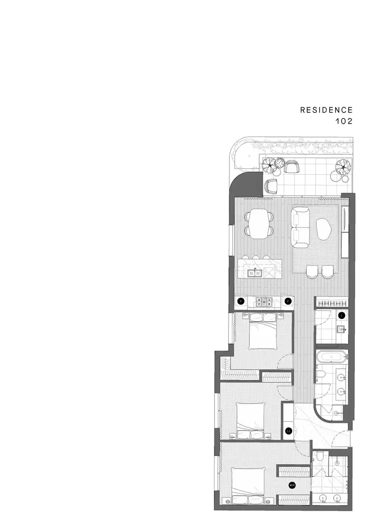 Floorplan of Homely apartment listing, 102/1 Bryson Ave, Brighton VIC 3186