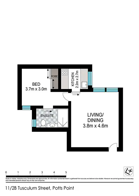Floorplan of Homely unit listing, Unit 11/2B Tusculum St, Potts Point NSW 2011