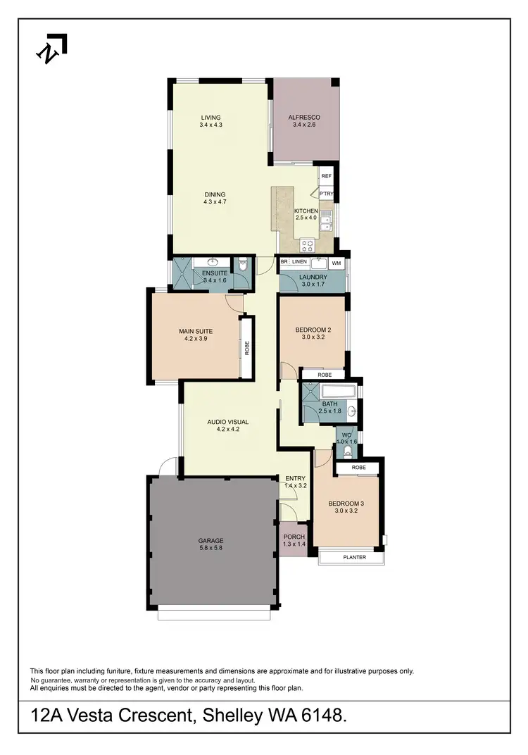 Floorplan of Homely house listing, 12A Vesta Crescent, Shelley WA 6148