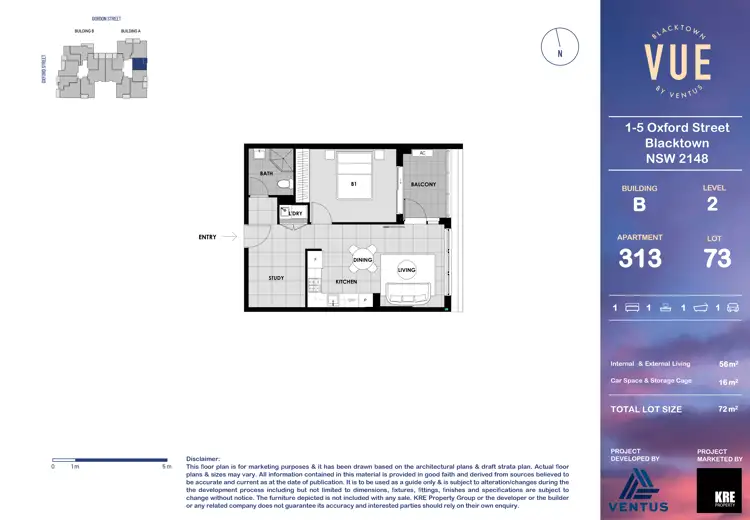 Floorplan of Homely apartment listing, Unit 313/1 Oxford Street, Blacktown NSW 2148
