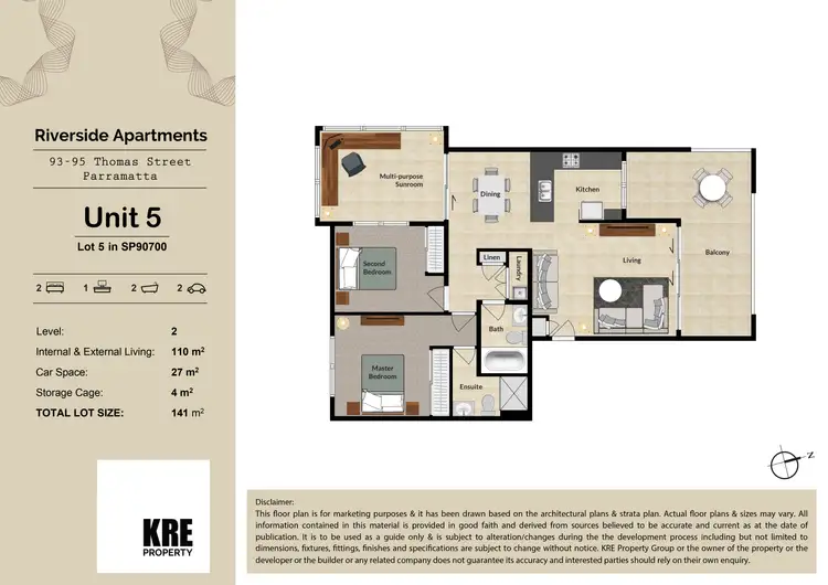 Floorplan of Homely apartment listing, Unit 5/93-95 Thomas Street, Parramatta NSW 2150