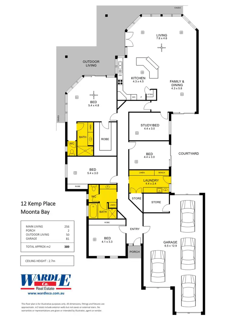 Floorplan of Homely house listing, 12 Kemp Pl, Moonta Bay SA 5558