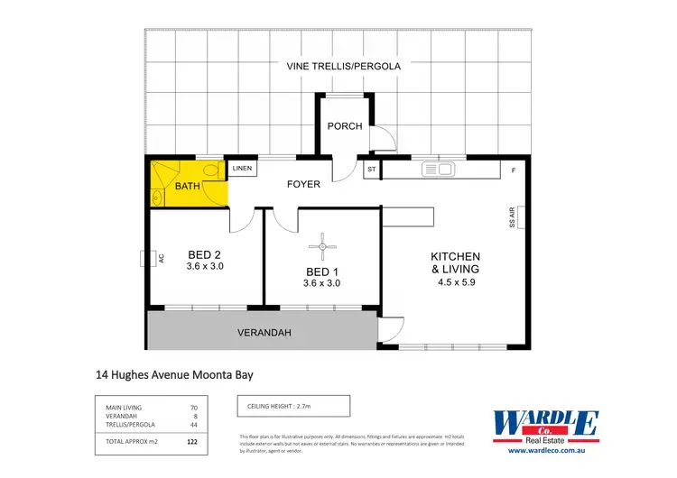 Floorplan of Homely house listing, 14 Hughes Ave, Moonta Bay SA 5558