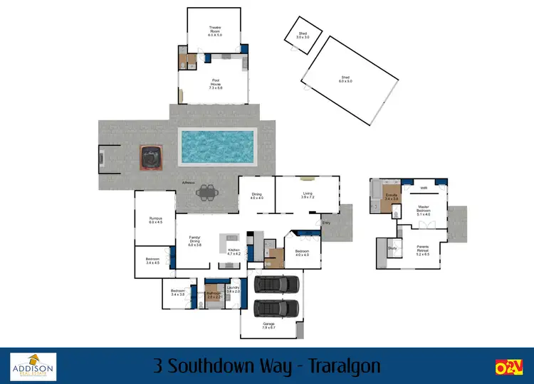 Floorplan of Homely house listing, 3 Southdown Way, Traralgon East VIC 3844