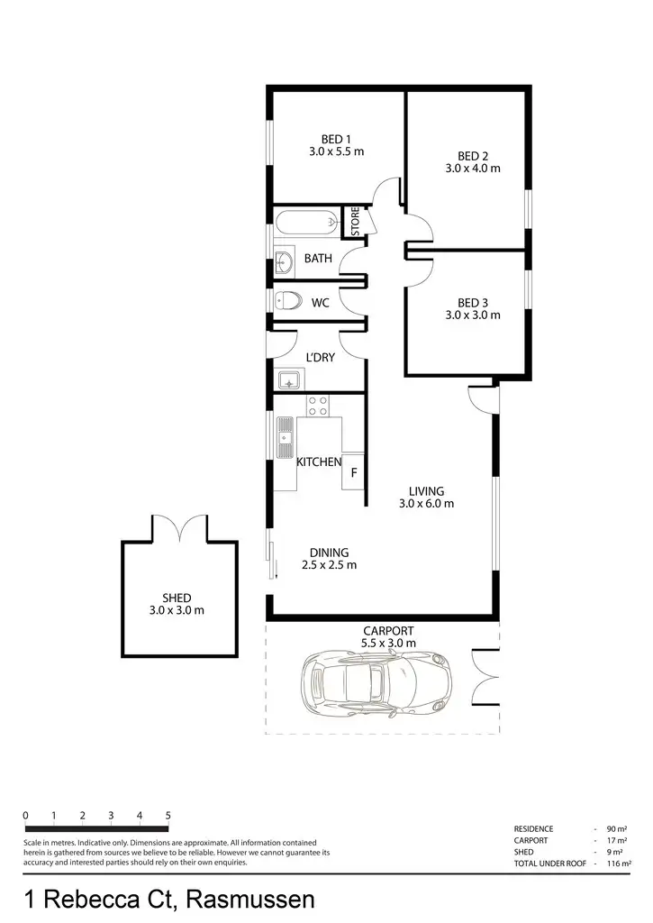 Floorplan of Homely house listing, 1 Rebecca Ct, Rasmussen QLD 4815