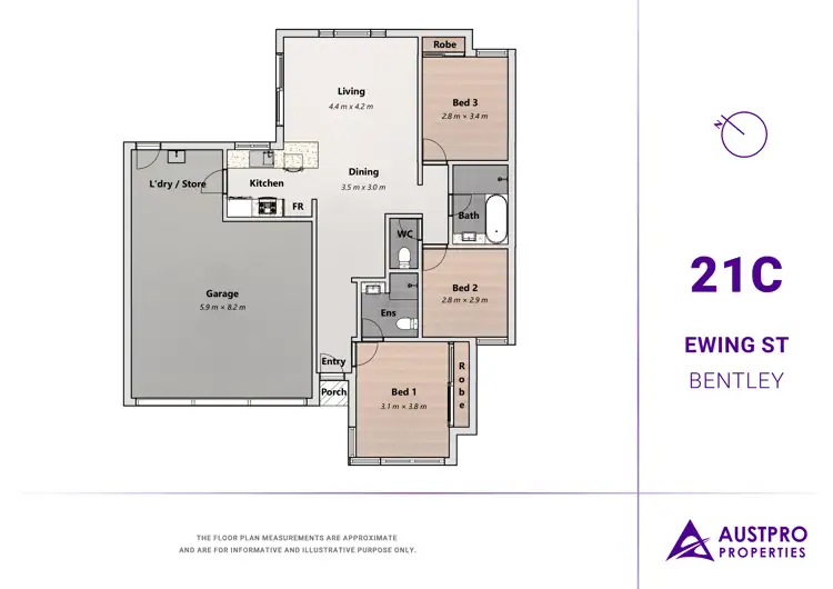 Floorplan of Homely house listing, 21C Ewing Street, Bentley WA 6102
