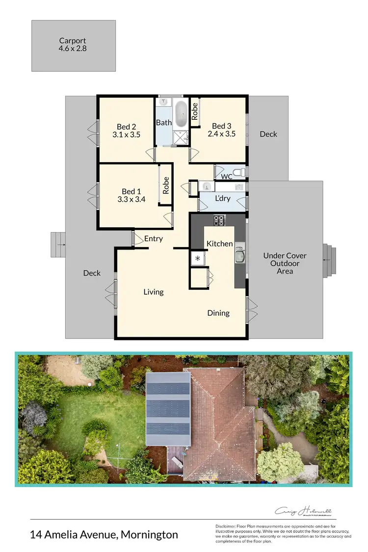 Floorplan of Homely house listing, 14 Amelia Ave, Mornington VIC 3931