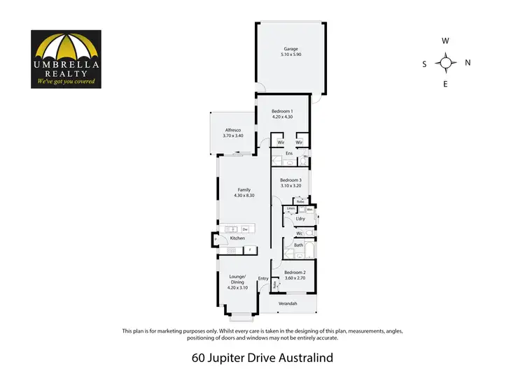 Floorplan of Homely house listing, 60 Jupiter Dr, Australind WA 6233