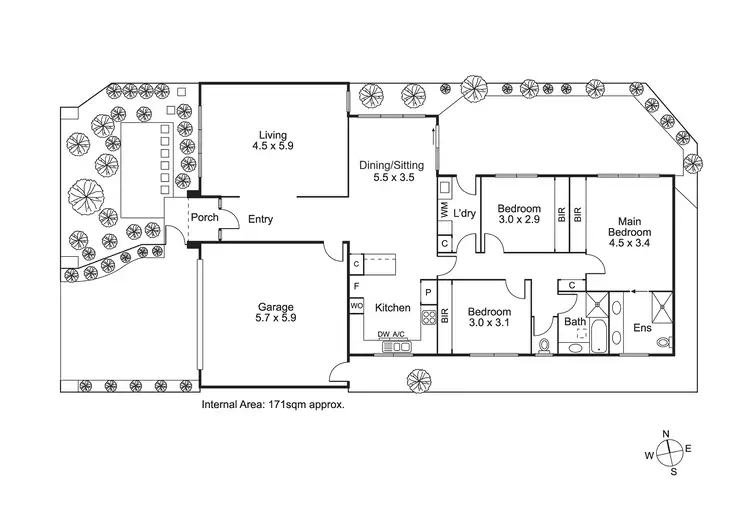 Floorplan of Homely townhouse listing, 1/214 Reserve Road, Beaumaris VIC 3193