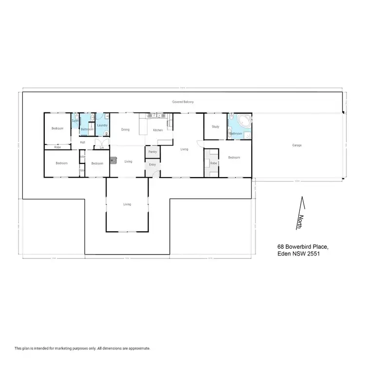 Floorplan of Homely rural property listing, 68 Bowerbird Pl, Eden NSW 2551