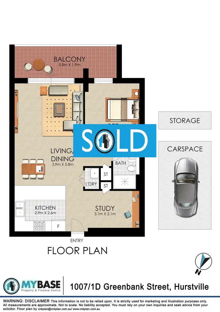 Floorplan of Homely apartment listing, 1007/1D Greenbank St, Hurstville NSW 2220