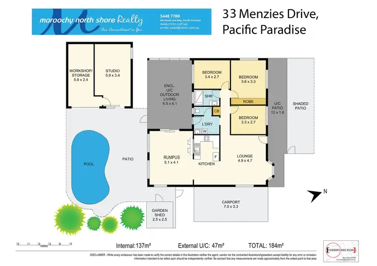 Floorplan of Homely house listing, 33 Menzies Dr, Pacific Paradise QLD 4564