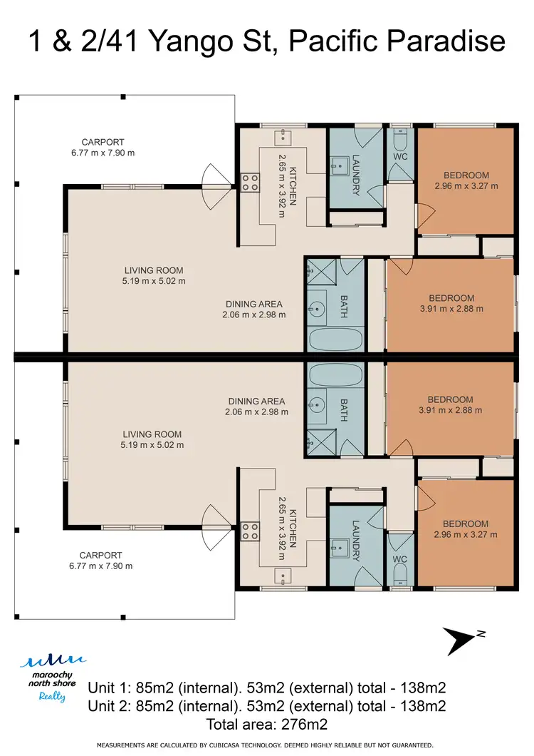 Floorplan of Homely house listing, 1 & 2/41 Yango St, Pacific Paradise QLD 4564