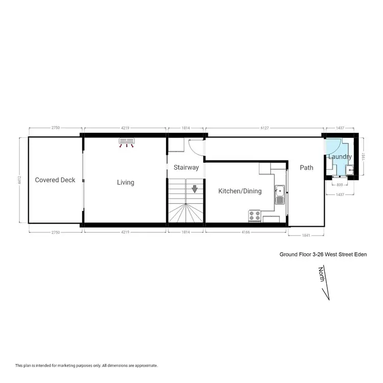 Floorplan of Homely unit listing, Unit 3/26 West St, Eden NSW 2551