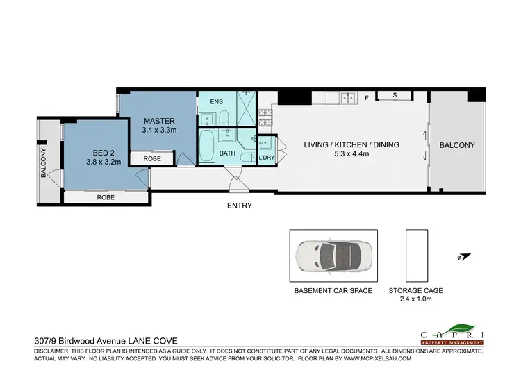 Floorplan of Homely apartment listing, 307/9 Birdwood Ave, Lane Cove NSW 2066